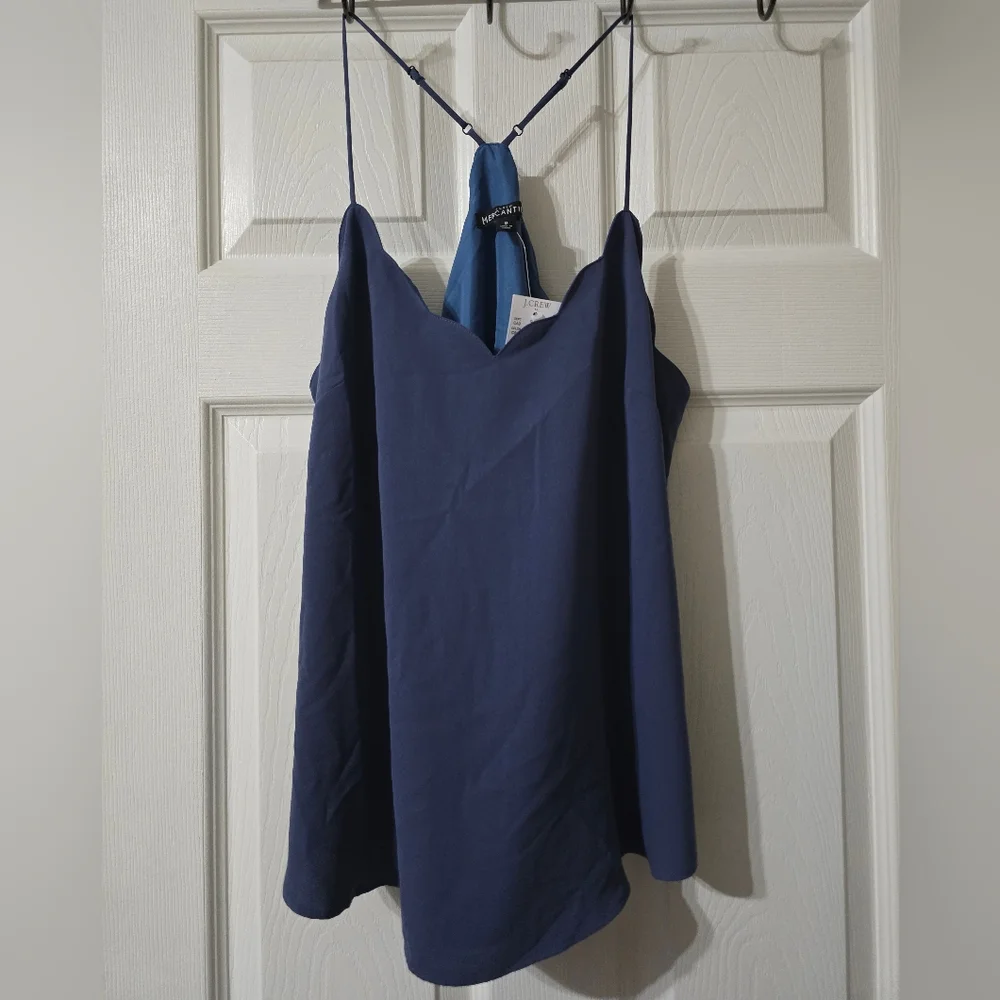 TWO J. Crew Scalloped Edge Racerback Tank Tops/Camis, Dressy & Feminine, NEW! - Picture 3 of 14